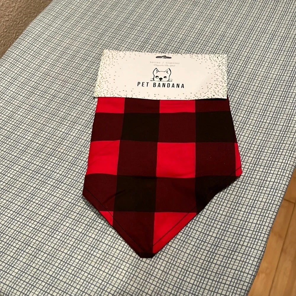 NWT Buffalo Plaid Buffalo Check Ted and Black Pet Bandana Dog or Cat